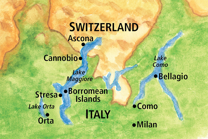 Italy s Magnificent Lake District Map